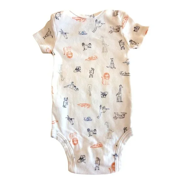 Carter's Boys 1-Pc Short Sleeve Knit Bodysuits 3M Pullover Snap Crotch Set of 4 - Picture 16 of 16